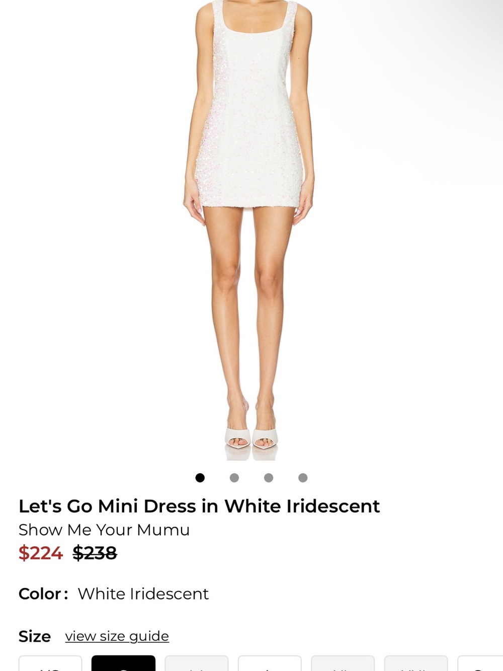 Show Me Your Mumu White Iridescent Sequin Mini Dress